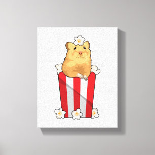 Hamster with Popcorn Canvas Print