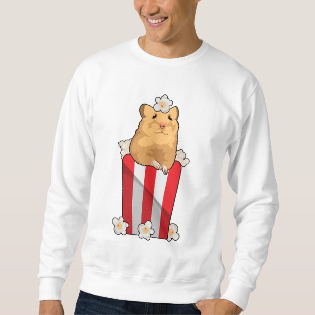 Hamster with Popcorn Sweatshirt (Front)