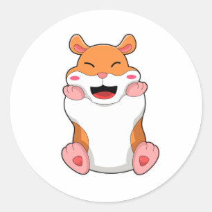 Hamster with red Cheeks Classic Round Sticker