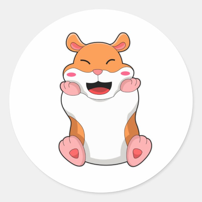 Hamster with red Cheeks Classic Round Sticker (Front)