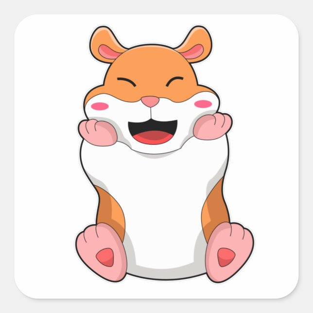 Hamster with red Cheeks Square Sticker (Front)