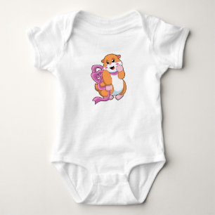 Hamster with Ribbon Baby Bodysuit