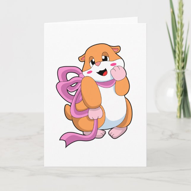 Hamster with Ribbon Card (Front)