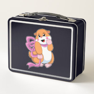 Hamster with Ribbon Metal Lunch Box