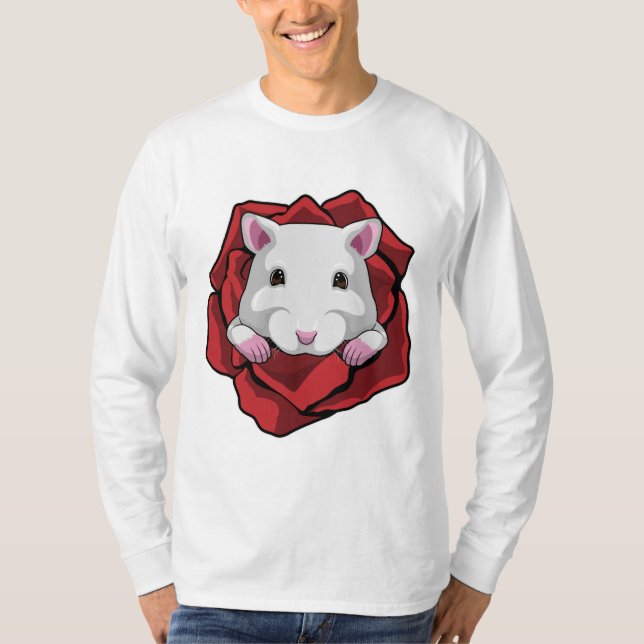 Hamster with Rose T-Shirt (Front)