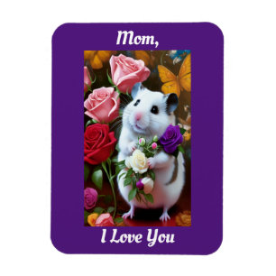 Hamster With Roses Mother's Day Magnet