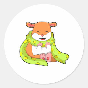 Hamster with Scarf Classic Round Sticker