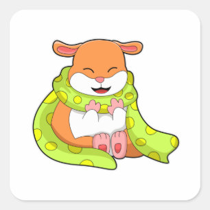 Hamster with Scarf Square Sticker