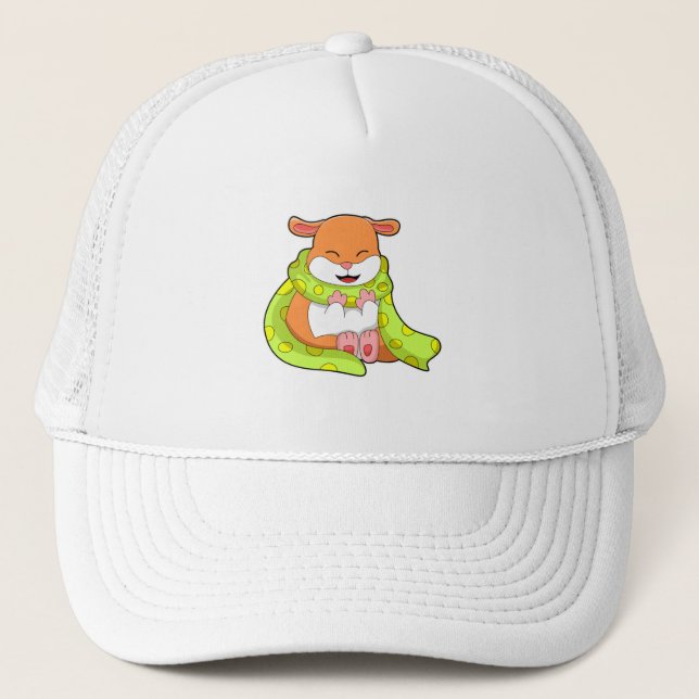 Hamster with Scarf Trucker Hat (Front)