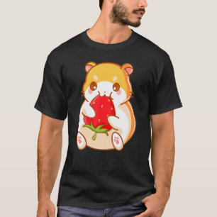 Hamster With Strawberry   Hamsters Animal   Graphi T-Shirt
