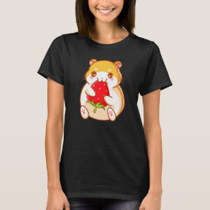 Hamster With Strawberry Hamsters Animal Graphic T-Shirt