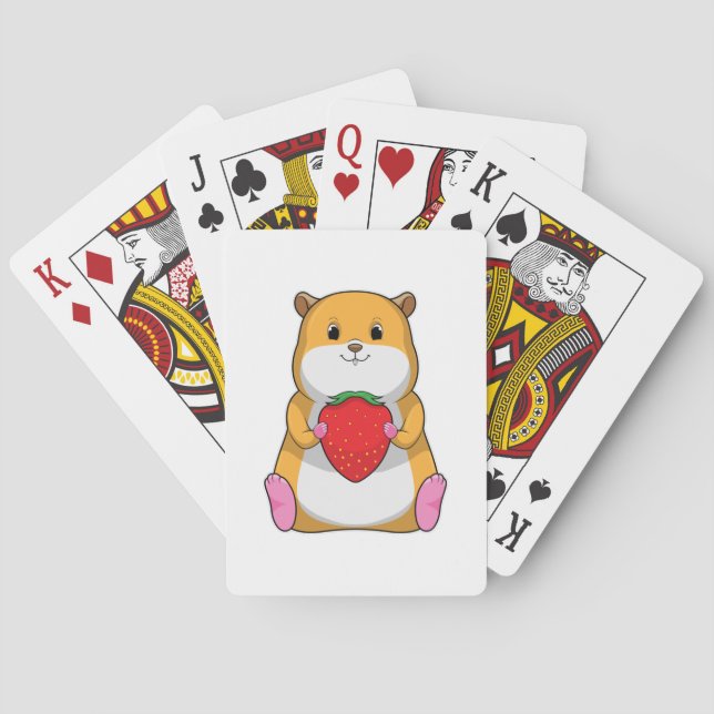 Hamster with Strawberry Playing Cards (Back)