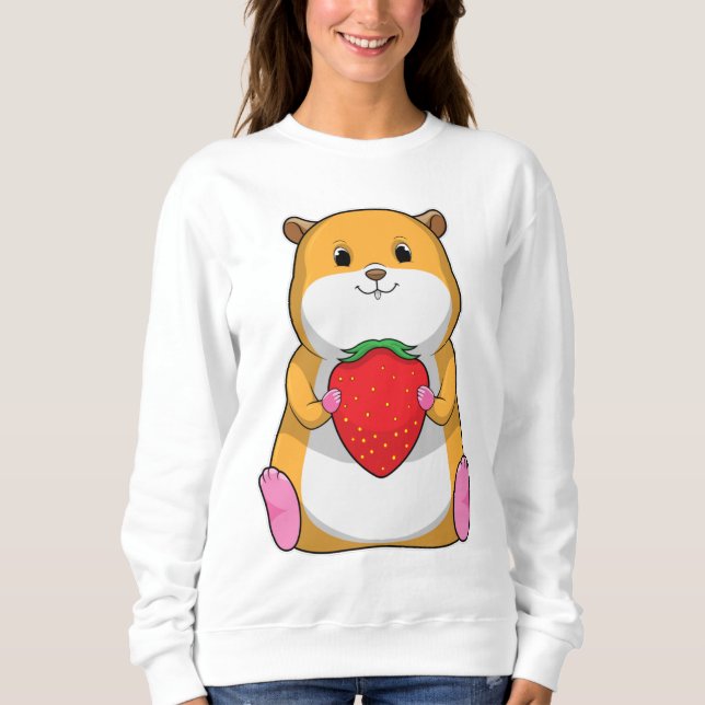 Hamster with Strawberry Sweatshirt (Front)