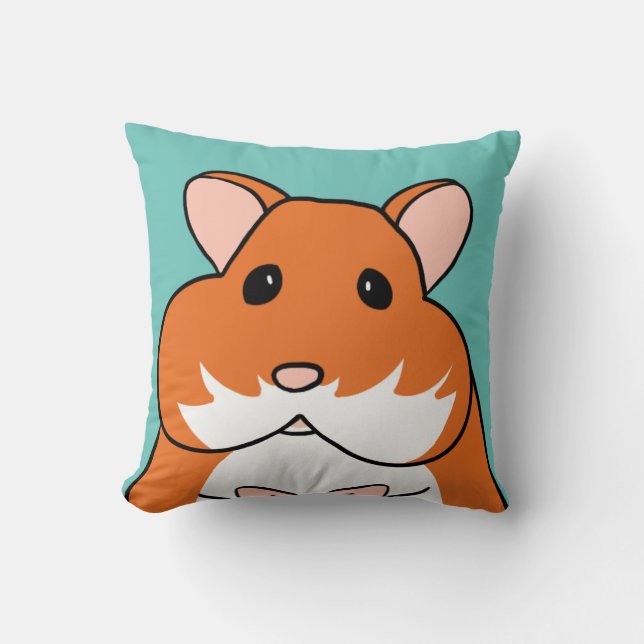 Hamster with Stuffed Cheeks Throw Pillow (Front)