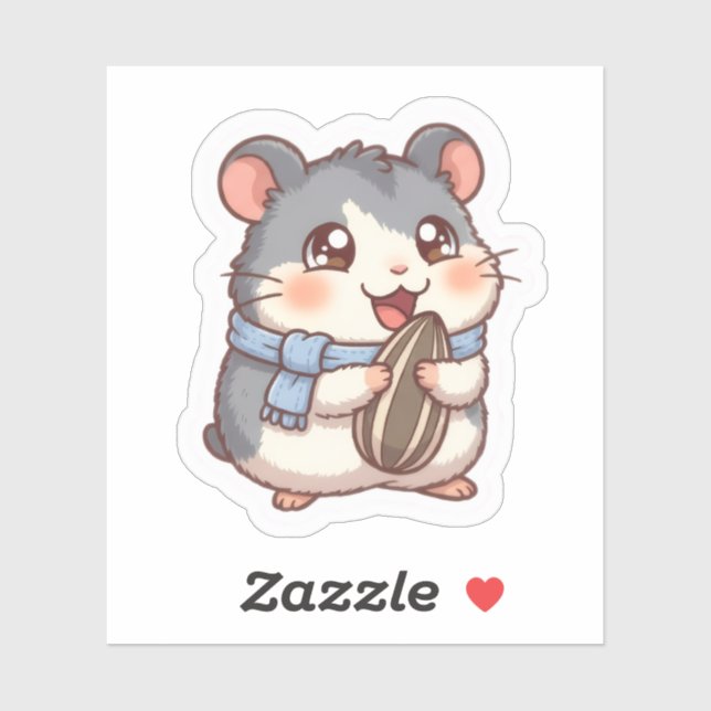 Hamster with Sunflower Seed Sticker (Sheet)
