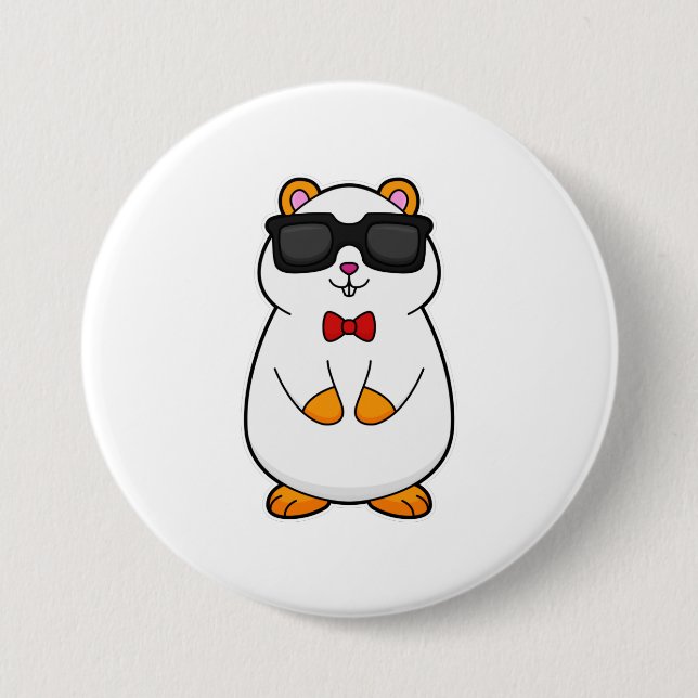 Hamster with Sunglasses & Bow tie 3 Inch Round Button (Front)