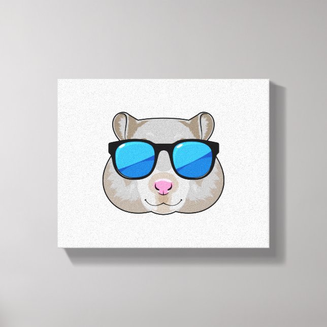 Hamster with Sunglasses Canvas Print (Front)