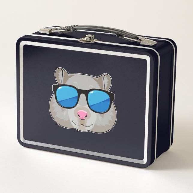 Hamster with Sunglasses Metal Lunch Box (Front)
