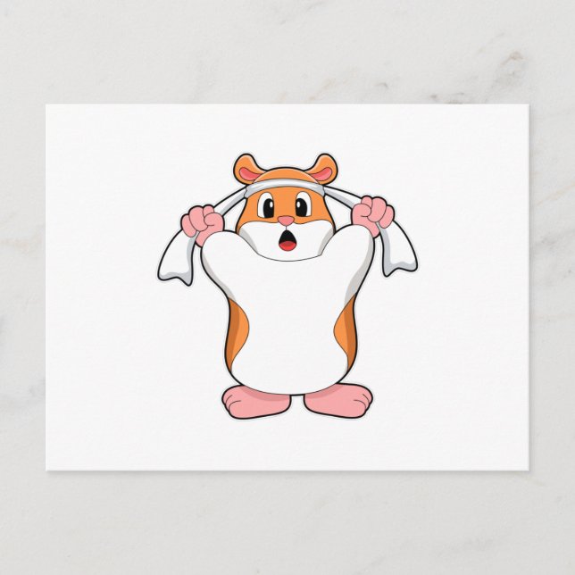 Hamster with Towel Postcard (Front)
