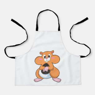 Hamster with Walnut Apron