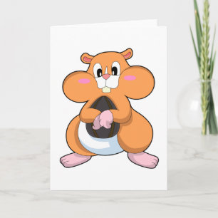Hamster with Walnut Card