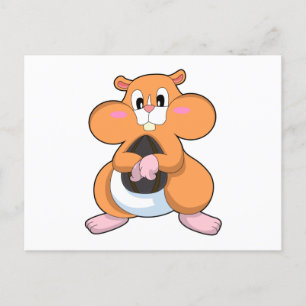 Hamster with Walnut Postcard