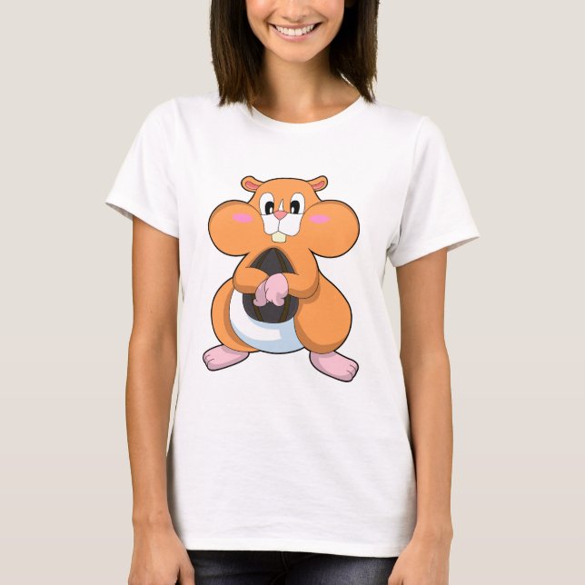 Hamster with Walnut T-Shirt (Front)