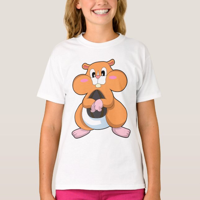 Hamster with Walnut T-Shirt (Front)