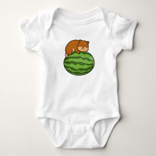 Hamster with Watermelon Baby Bodysuit