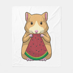 Hamster with Watermelon Fleece Blanket