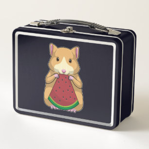 Hamster with Watermelon Metal Lunch Box