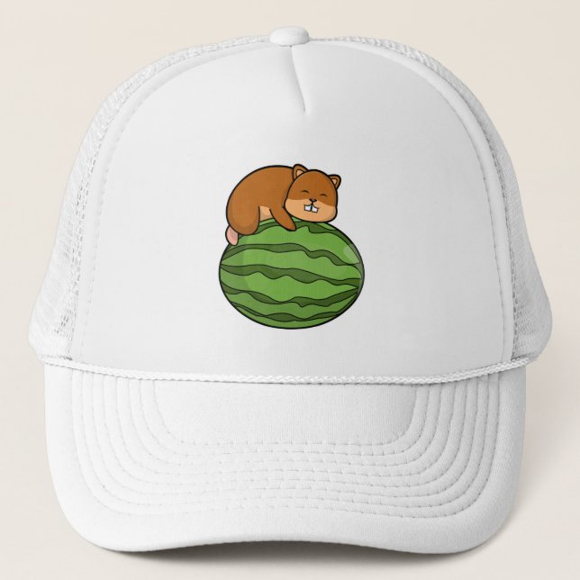 Hamster with Watermelon Trucker Hat (Front)