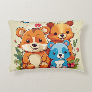 Hamster Workout Crew: Cartoon Cuteness Accent Pillow