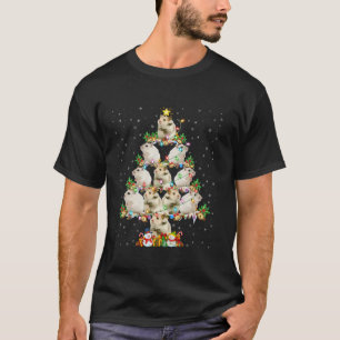 Hamster Xmas Lighting Santa Hamster Christmas Tree T-Shirt