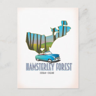 Hamsterley Forest Durham England map Postcard