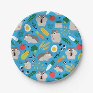 Hamsters And Their Treats Paper Plate