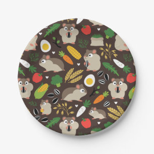 Hamsters And Their Treats Paper Plate