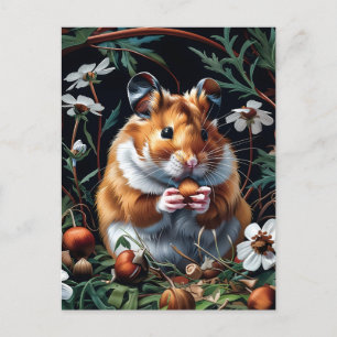 Hamster's Autumn Feast Postcard