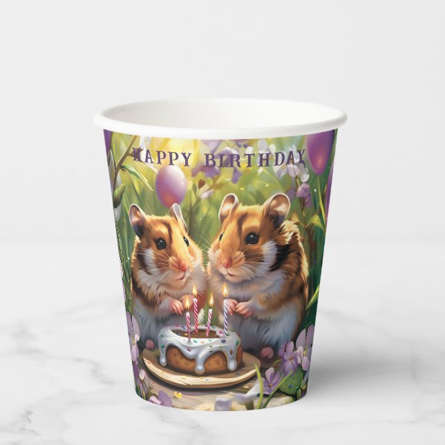 Hamsters Birthday Party Birthday Paper Cups (Front)