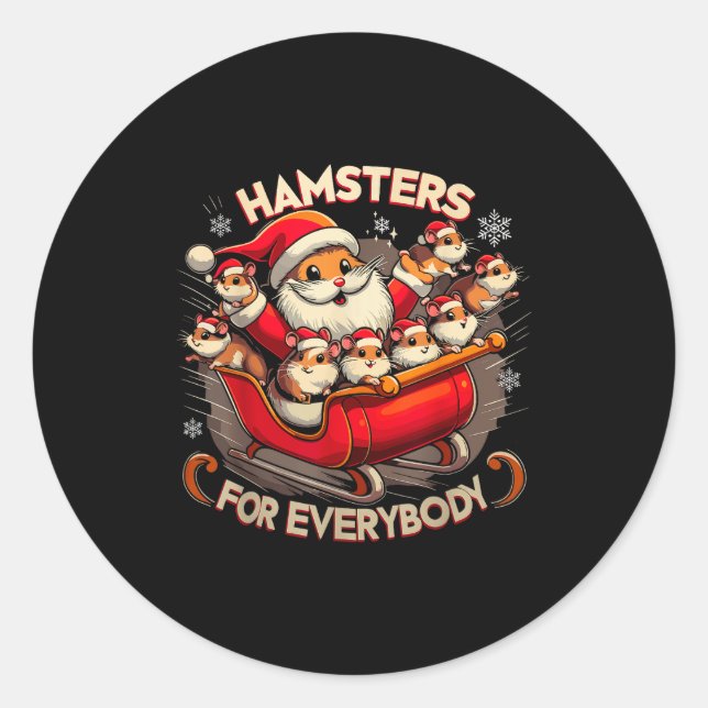 Hamsters For Everybody Christmas Pajamas Hamster K Classic Round Sticker (Front)