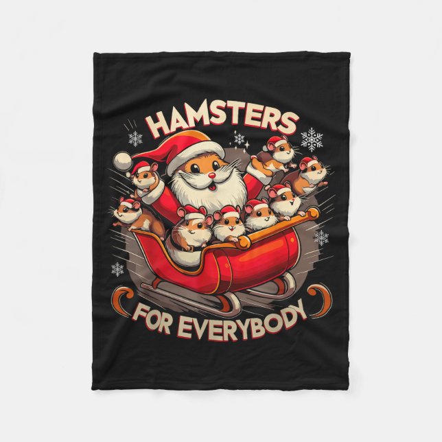Hamsters For Everybody Christmas Pajamas Hamster K Fleece Blanket (Front)