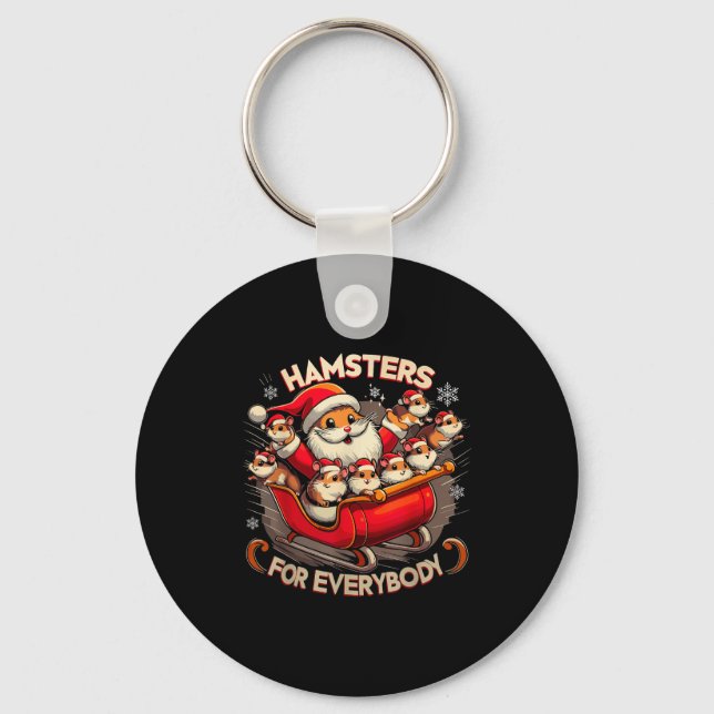 Hamsters For Everybody Christmas Pajamas Hamster K Keychain (Front)