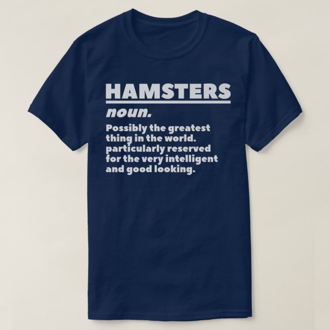 Hamsters Noun Definition Guinea Pig Hamster Lover  T-Shirt (Design Front)
