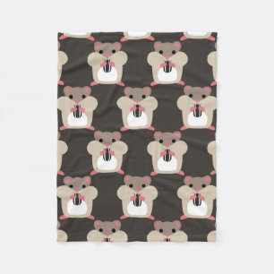 Hamsters seamless pattern fleece blanket