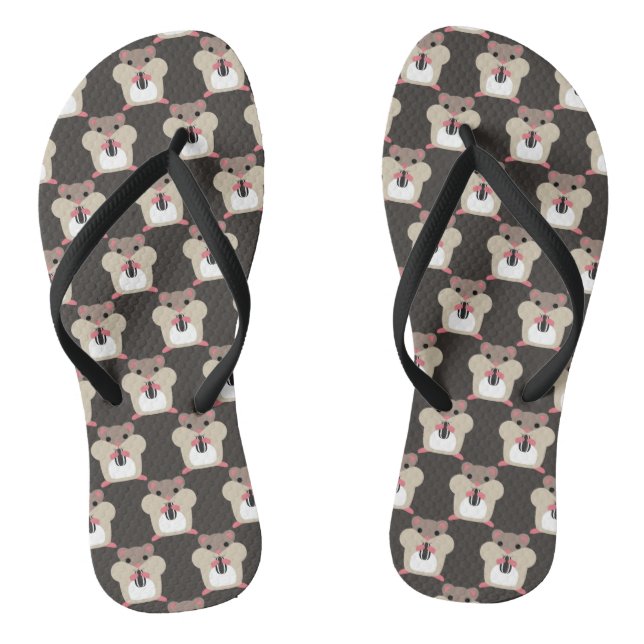 Hamsters seamless pattern flip flops (Footbed)