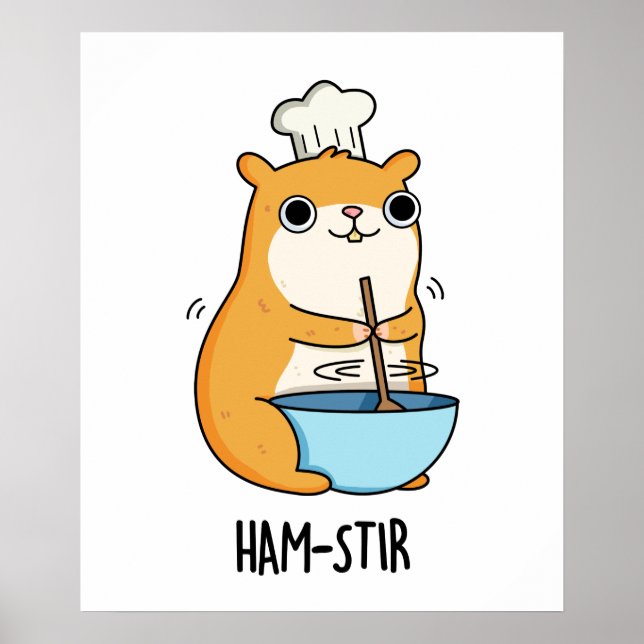 Hamstir Cute Chef Hamster Pun Poster (Front)