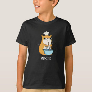 Hamstir Funny Hamster Pun Dark BG T-Shirt