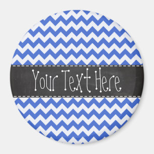 Han Blue Chevron Stripes; Chalkboard look Magnet
