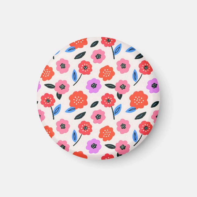 Han drawing flowers pattern magnet (Front)