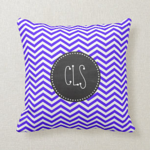 Han Purple Chevron Stripes; Chalkboard Throw Pillow
